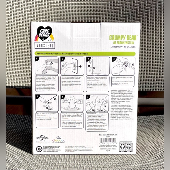 Care Bears Grumpy Bear As Frankenstein Halloween Inflatable 4.2' -  ** TESTED** - Picture 3 of 8